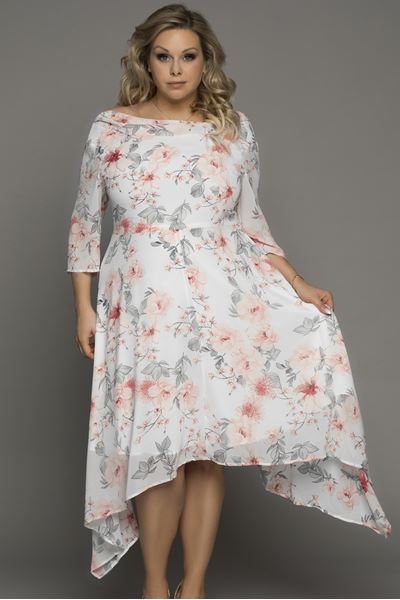 Picture of PLUS SIZE CHIFFON FLORAL DRESS